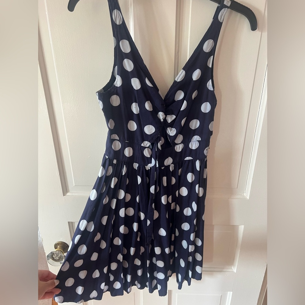 Blue polka dot dress